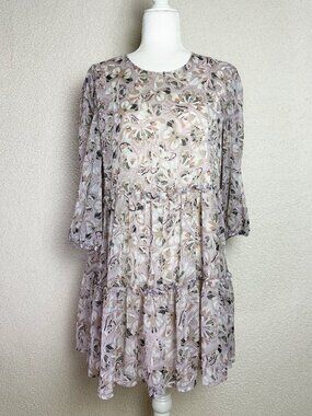Aritzia Sunday Best Lillian Floral Butterfly Tiered Mini Dress Size S Flowy Boho